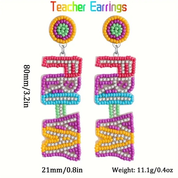 Fri-Yay Beaded Earrings - Picture 4 of 4